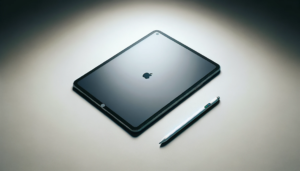 Come collegare Apple Pencil 2 a un iPad compatibile - A sleek, modern representation of a generic tablet resembling an iPad Pro with a stylus magnetically attached to the side