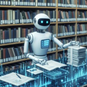 bot intelligenza artificiale che cataloga archivi di documenti cartacei in una biblioteca